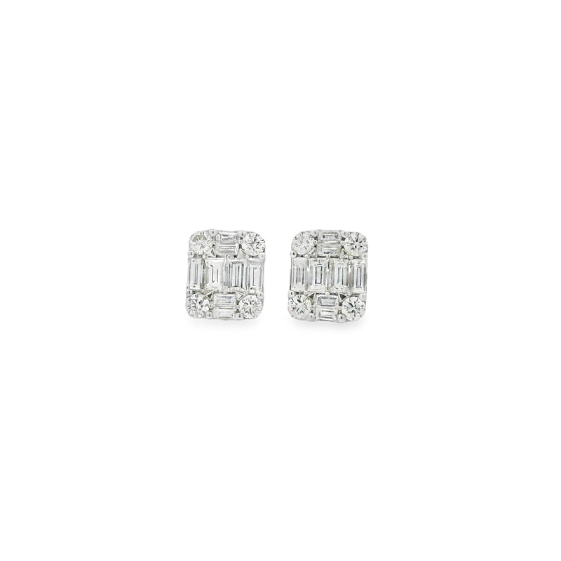 Baguette Illusion Studs