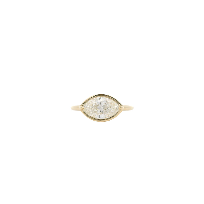 Bezel Set Marquise Engagement Ring