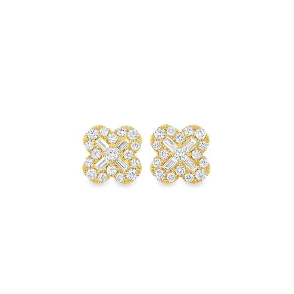 Large Clover Diamond Studs