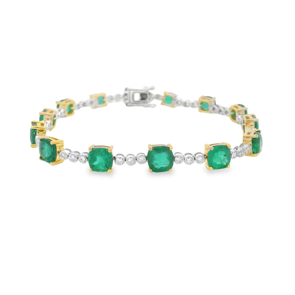 Cushion Cut Emerald Tennis Bracelet