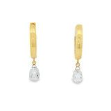 Briolette Diamond Drop Huggies