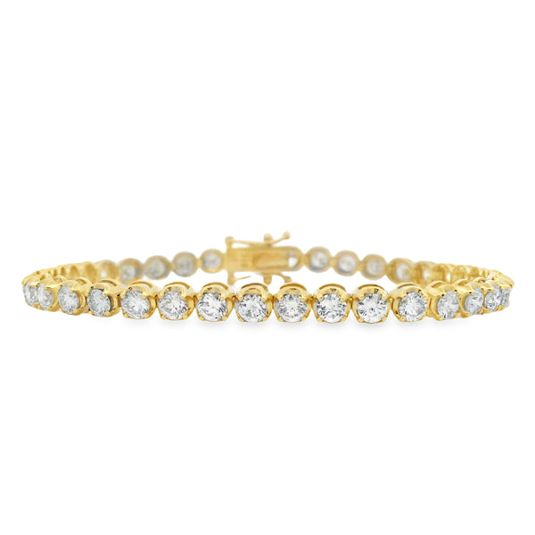 Yellow Gold Scalloped Tennis Bracelet