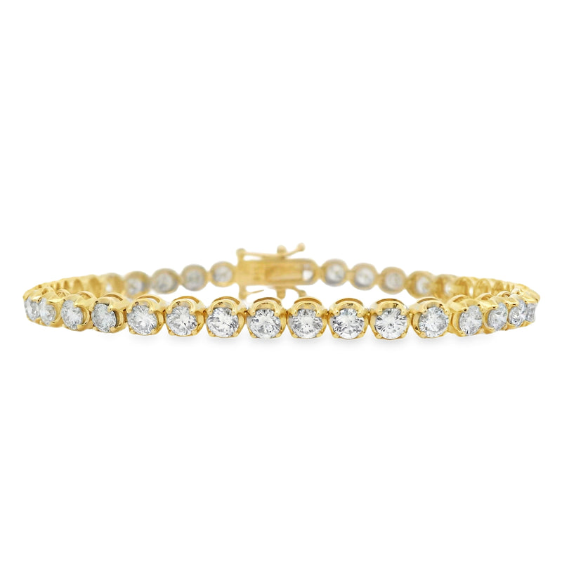 Yellow Gold Scalloped Tennis Bracelet