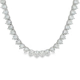 54.56ctw Three Prong Tennis Necklace