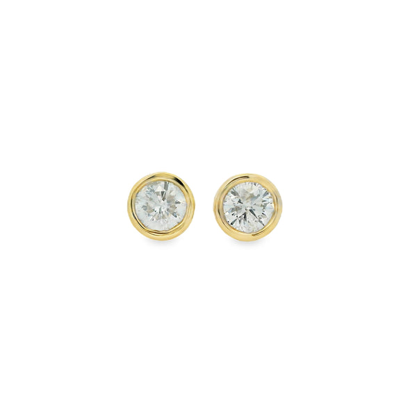Puffy Bezel Diamond Studs