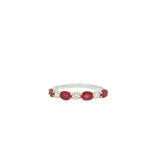 Round & Oval Gemstone Diamond Ring