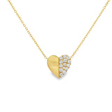 1/2 Pavé Heart Necklace