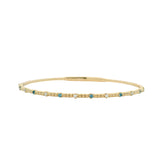 Diamond + Gemstone Coil Flex Bangle