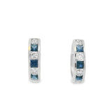Diamond + Sapphire Channel Set Hoops