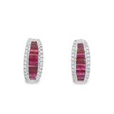 Ruby and Diamond Hoops