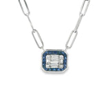 Sapphire + Diamond Illusion Necklace