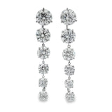 Round Diamond Drop Earrings