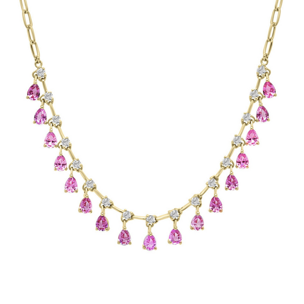 Pink Sapphire Drop Necklace