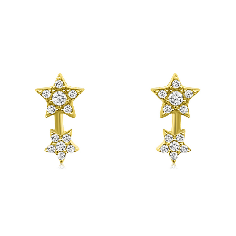 Double Diamond Star Studs