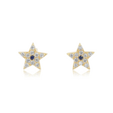 Sapphire and Diamond Star Studs