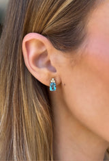 Triple Diamond Topaz Studs