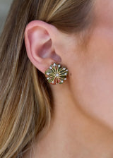Vintage Agate Flower Studs