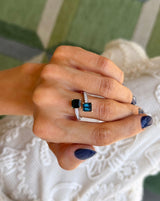 Tourmaline + Diamond Bypass Ring