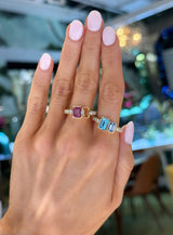 Bezel Gemstone Toi et Moi Ring