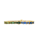 Emerald + Round Rainbow Tennis Bracelet