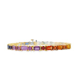 Emerald + Round Rainbow Tennis Bracelet