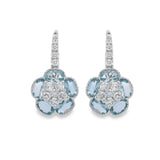 Aqua Flower Drop Earrings