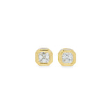 1.64ctw Bezel Asscher Studs