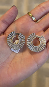 Round Diamond Fan Earrings - VAULT SALE