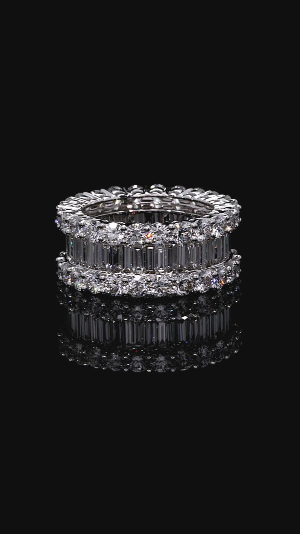 Triple Row Diamond Eternity Band