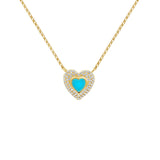 Collar de corazón turquesa