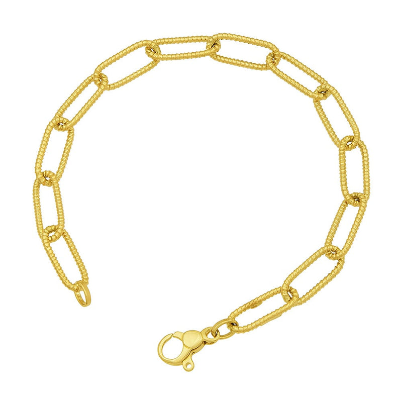 Textured Oval Link Bracelet