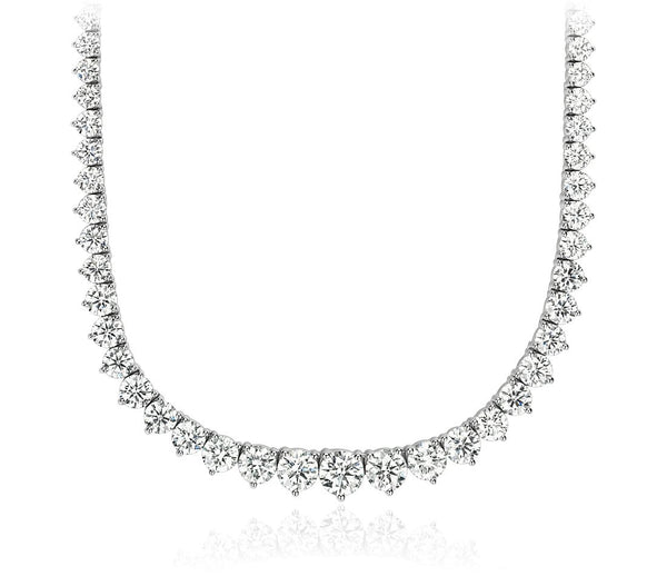18" Graduated Three Prong Tennis Necklace