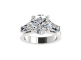 4.73ct Round Brilliant with Tapered Baguette Side Stones