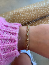 Small Puff Link Anchor Bracelet