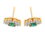 Gemstone and Diamond Flower Earrings