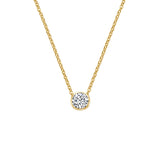 Round Diamond Bezel Necklace