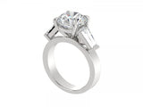 4.73ct Round Brilliant with Tapered Baguette Side Stones