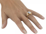6.24ct Bezel Set Emerald Three Stone Ring with Diamond Trio Side Stones