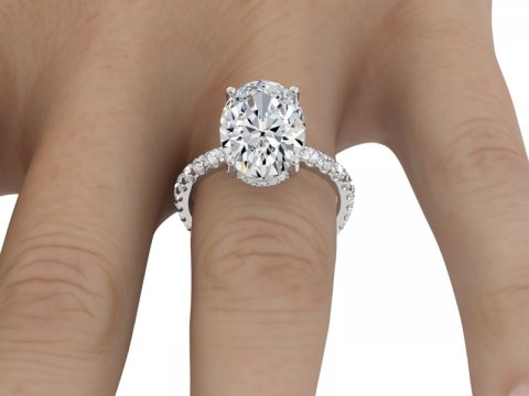 5.39ct Oval Solitaire with Pave Shank