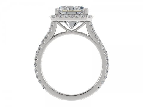 5.45ct Radiant Solitaire with Diamond Halo
