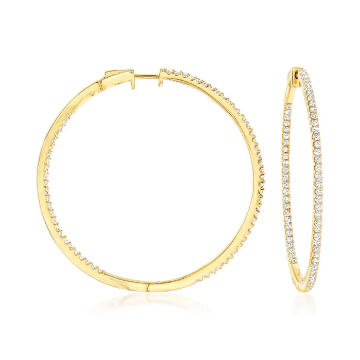 Paper Thin Inside Out Diamond Infinity Hoops