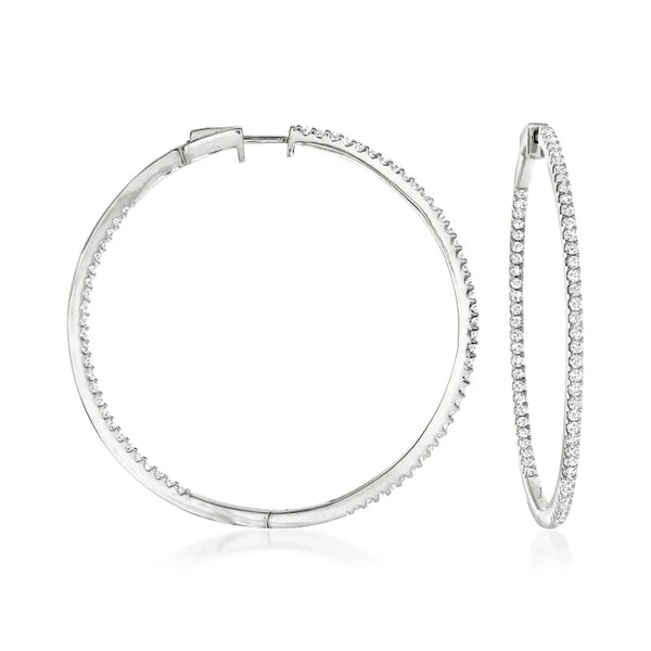 Paper Thin Inside Out Diamond Infinity Hoops